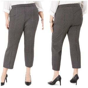 Michael Kors Black & White Check Crop Pants 2X